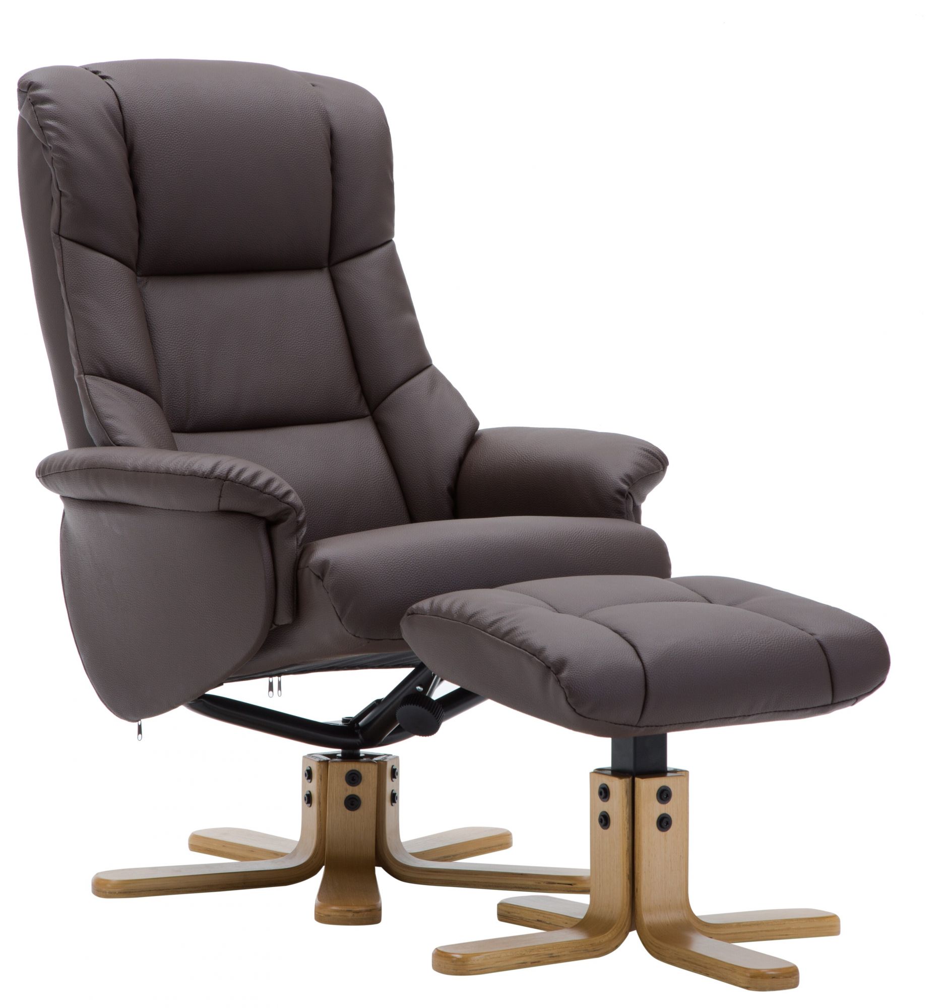 Living Homes Collection Florence Relaxer Chair & Footstool (Brown/Tan