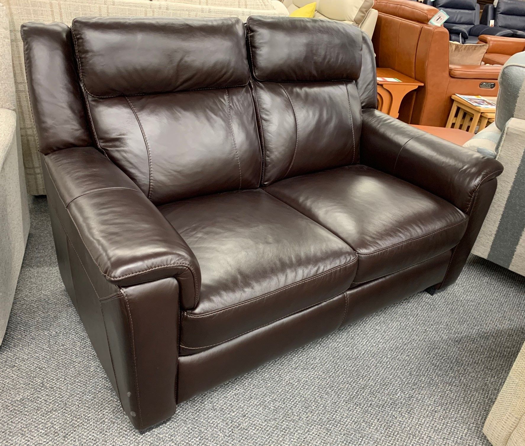 Clearance HTL Orleans 2 Seater Fixed Sofa in Leather Sofas & Suites