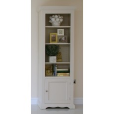 Andrena Barley Narrow Open Bookcase with Door