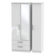 Welcome Infinity Tall Triple 2 Drawer Mirror Robe