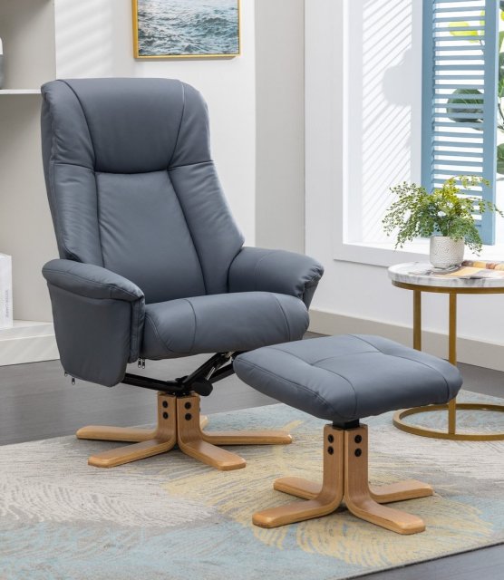 Hawaii Relaxer Chair & Footstool (Petrol Blue)