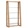 Regis Oak Framed Glass Shelf Unit