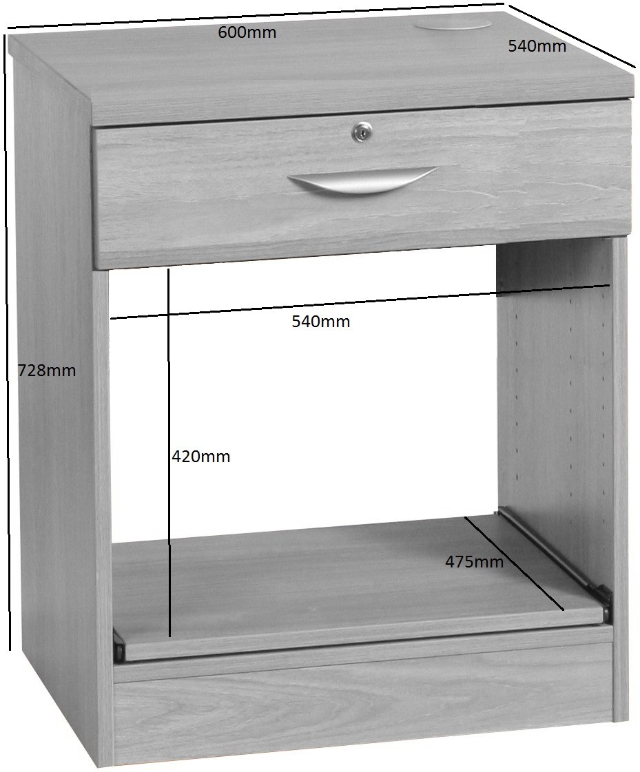 R White Printer/Scanner Desk Drawer Unit Desks Living Homes