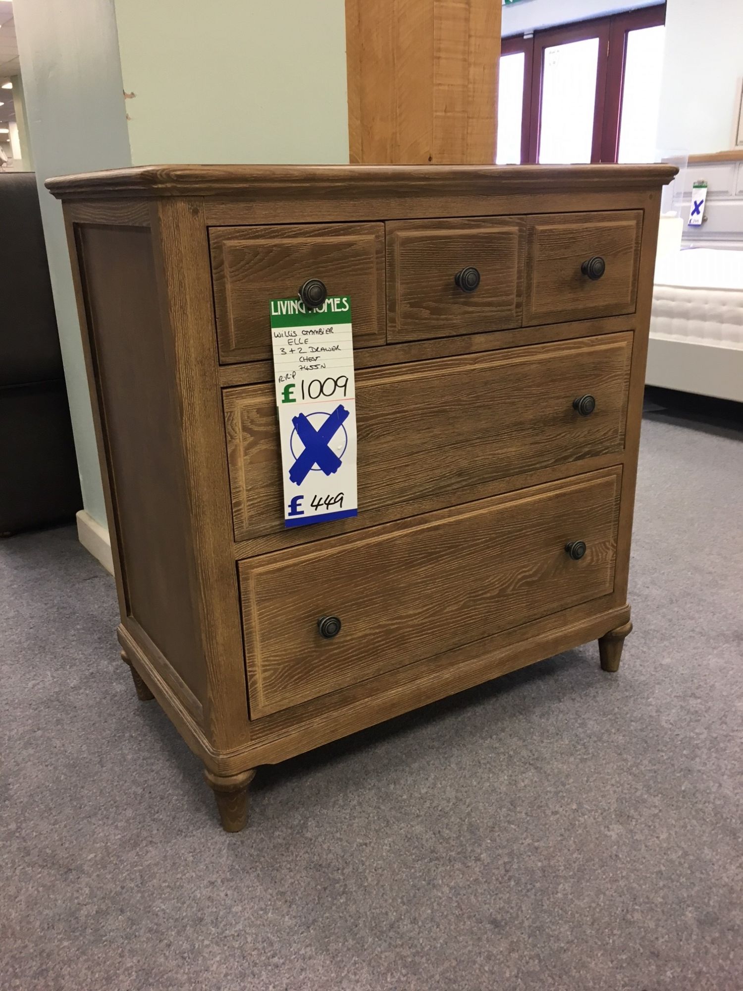 Clearance Willis Gambier Elle 3+2 Chest Bedroom Furniture Living Homes