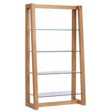 Regis Oak Framed Glass Shelf Unit