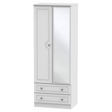 Welcome Bude Tall 2ft 6in 2 Drawer Mirror Wardrobe