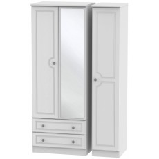 Welcome Bude Tall Triple 2 Drawer Mirror Wardrobe