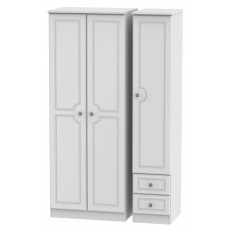 Welcome Bude Tall Triple Plain + Drawer Wardrobe