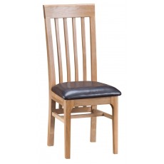 Newport Dining Slat-Back Chair - PU Seat (Pair)