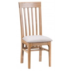Newport Dining Slat-Back Chair - Fabric Seat (Pair)