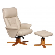 Marseille Relaxer Chair & Footstool (Latte/Cherry)