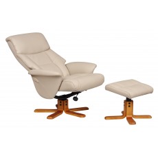 Marseille Relaxer Chair & Footstool (Latte/Cherry)