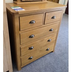 Clearance - Classic Portbury 2+3 Drawer Chest Oak