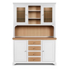 Hambledon Medium Glazed Top Full Dresser - Painted Drawers