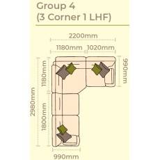 Alstons Aalto Corner Group 4 (3 Corner 1 LHF)