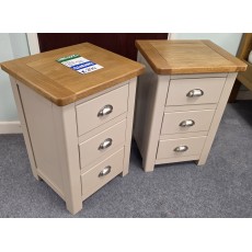 Clearance - Classic Portbury Bedside Chest in Stone (Pair)