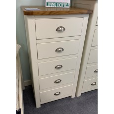 Clearance - Classic Portbury 5 Drawer Wellington Chest in White