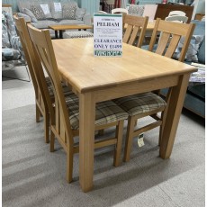 Clearance - Andrena Pelham 120x85cm Dining Table & 4 x Twin-Slat Chairs
