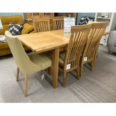 Clearance - Andrena Elements 122-175cm Extending Table, 4 x Slat-back Chairs & 2 x Upholstered Chair