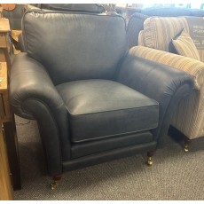 Clearance - Parker Knoll Burghley Armchair & Moseley Footstool in Leather