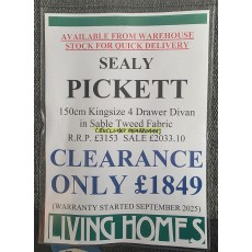 Clearance - Sealy 5'0' (150cm) Pickett 4 Drawer Set