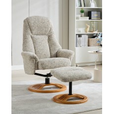 Aruba Relaxer Chair & Footstool (Frost)