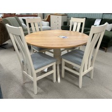 Clearance - Hill & Hunter New England 48" Circular Dining Table & 4 x Chairs Clearance - Hill & Hunter New England 48" Circular Dining Table & 4 x Chairs