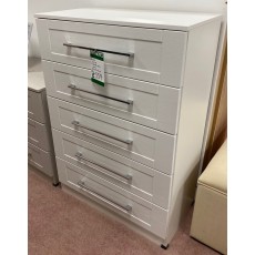 Clearance - Welcome Yoxter 5 Drawer Chest in White