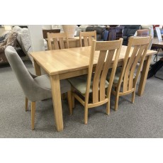 Clearance - Andrena Pelham 160-220cm Extending Table, 4 x Twin-Slat Chairs & 2 x Upholstered Chairs
