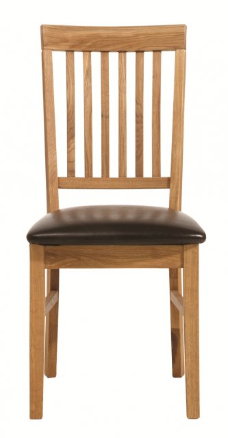Regis Oak PU Dining Chair (Pair)