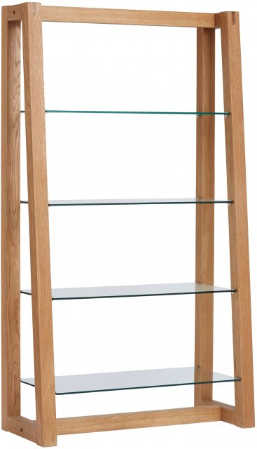 Regis Oak Framed Glass Shelf Unit