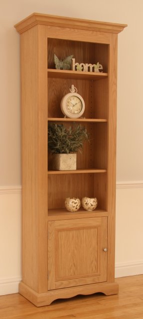 Andrena Pelham Narrow Open Bookcase with Door