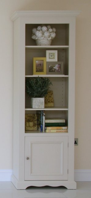 Andrena Barley Narrow Open Bookcase with Door