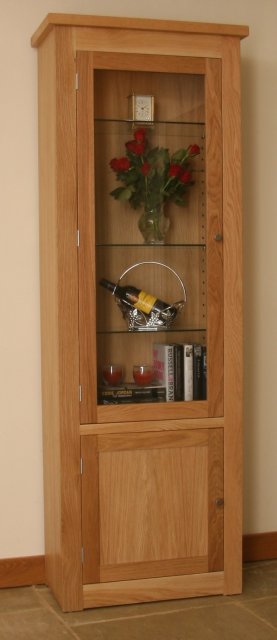 Andrena Elements Medium Glazed Bookcase with Door