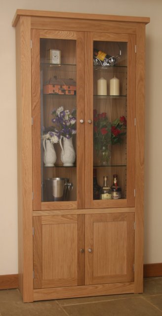 Andrena Elements Wide Glazed Bookcase with Doors