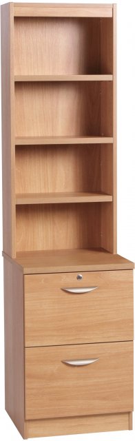 Two Drawer Filing Cabinet with OSC Hutch