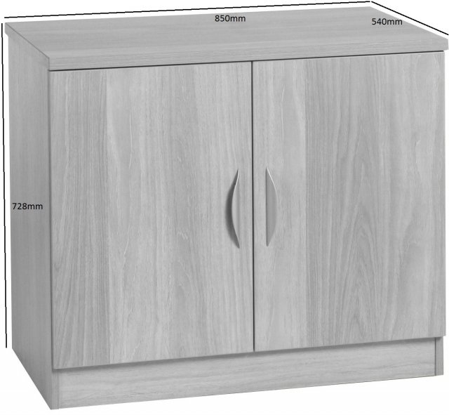 Impulse High Gloss Desk High Twin Cupboard With Credenza Top, 1 Shelf, 720mm High, White