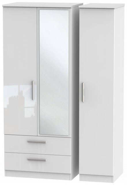 Welcome Infinity Triple 2 Drawer Mirror Robe