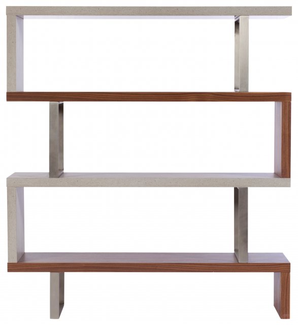 Baker Porto Walnut & Concrete Bookcase - Cabinets & Display Cases