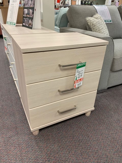 Clearance Kingstown Deco 3 Drawer Wide Chest Bedroom Furniture