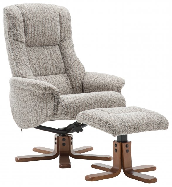 Florida Relaxer Chair & Footstool (Wheat/Autumn Oak)