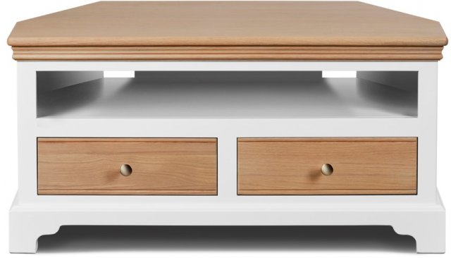 Hambledon Corner TV Unit with 2 Drawers - Oak Drawers