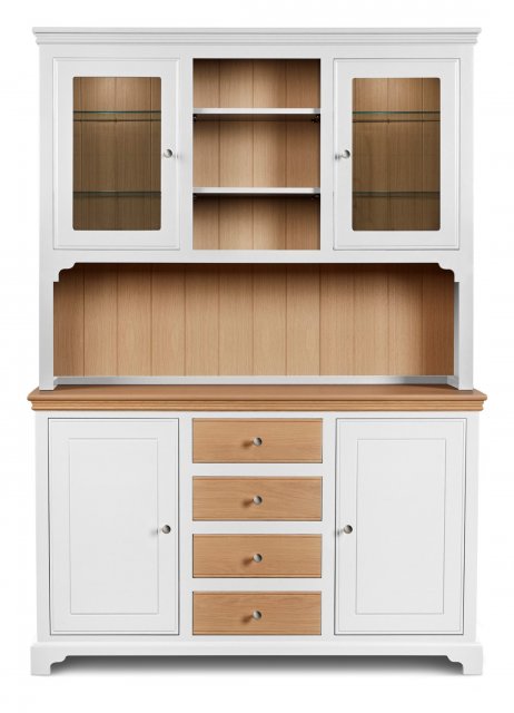 Hambledon Medium Glazed Top Full Dresser - Oak Drawers