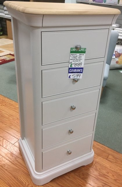 Clearance - TCH Cromwell 5 Drawer Tall Narrow Chest