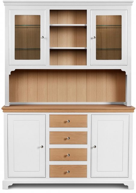 Hambledon Medium Glazed Top Full Dresser - Painted Drawers