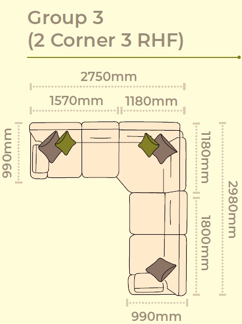 Alstons Aalto Corner Group 3 (2 Corner 3 RHF)