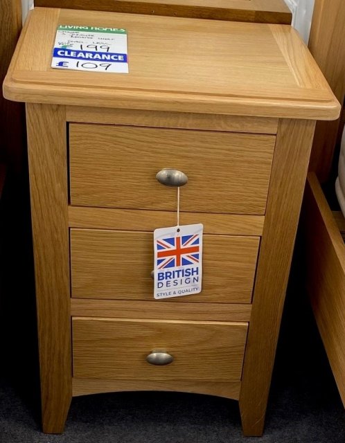 Clearance - Gower Large Bedside Cabinet Oak