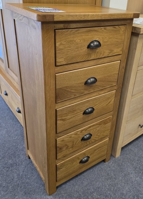 Clearance - Classic Portbury 5 Drawer Wellington Chest Oak