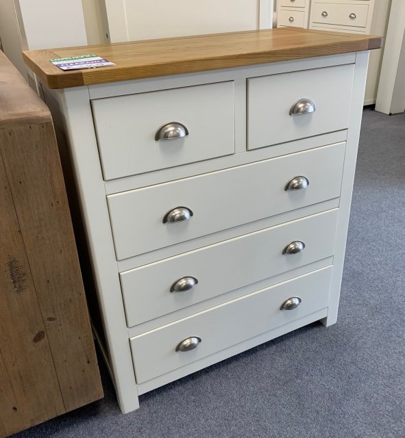 Clearance - Classic Portbury 2+3 Drawer Chest in White