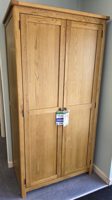 Clearance - Classic Portbury 2 Door Wardrobe Oak